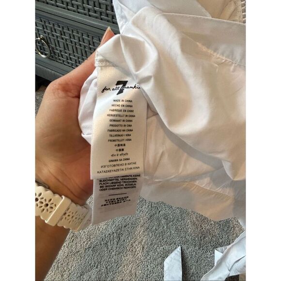 NWOT 7 for all mankind cotton flutter top, $98 XS E13 - Picture 3 of 8